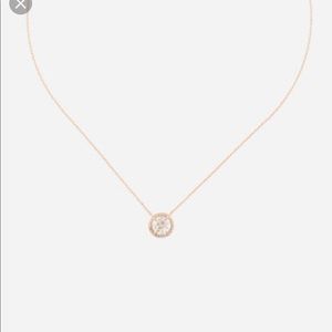 Rose gold pave halo necklace